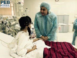 Mr. Adib Kouteili - PEB Steel's representative talking to a little patience after successful heart surgery.