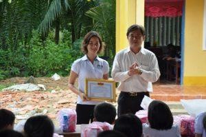 The photo of PEB Steel honored to receive a Letter of Thanks from the Education Department of Chau Thanh Province