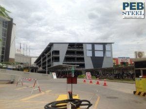 The pre-engineered parking lot of Aeon Mall constructed by PEB Steel