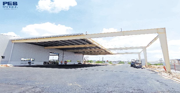 Prefabricated steel building project using Lean To frame - bangunan struktur baja